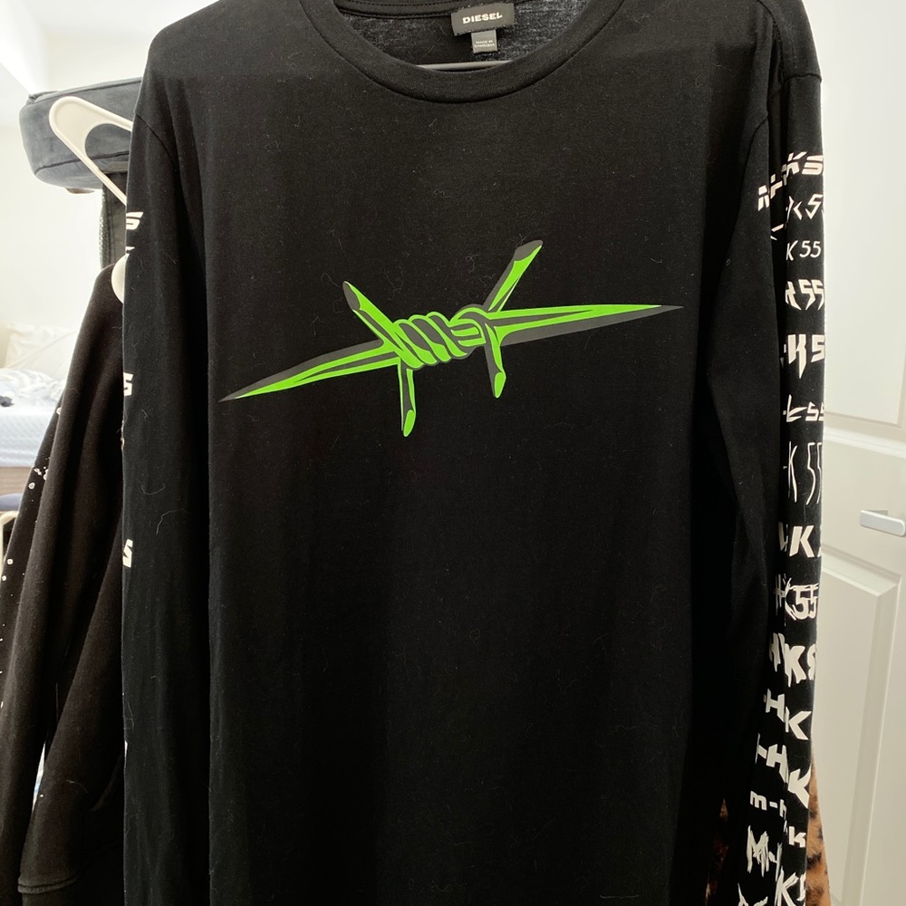 Diesel Logo sweatshirt with barbed wire print